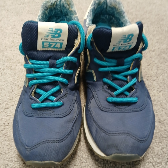 New Balance 574' Blue Sneakers Mens 8.5 - Picture 1 of 7